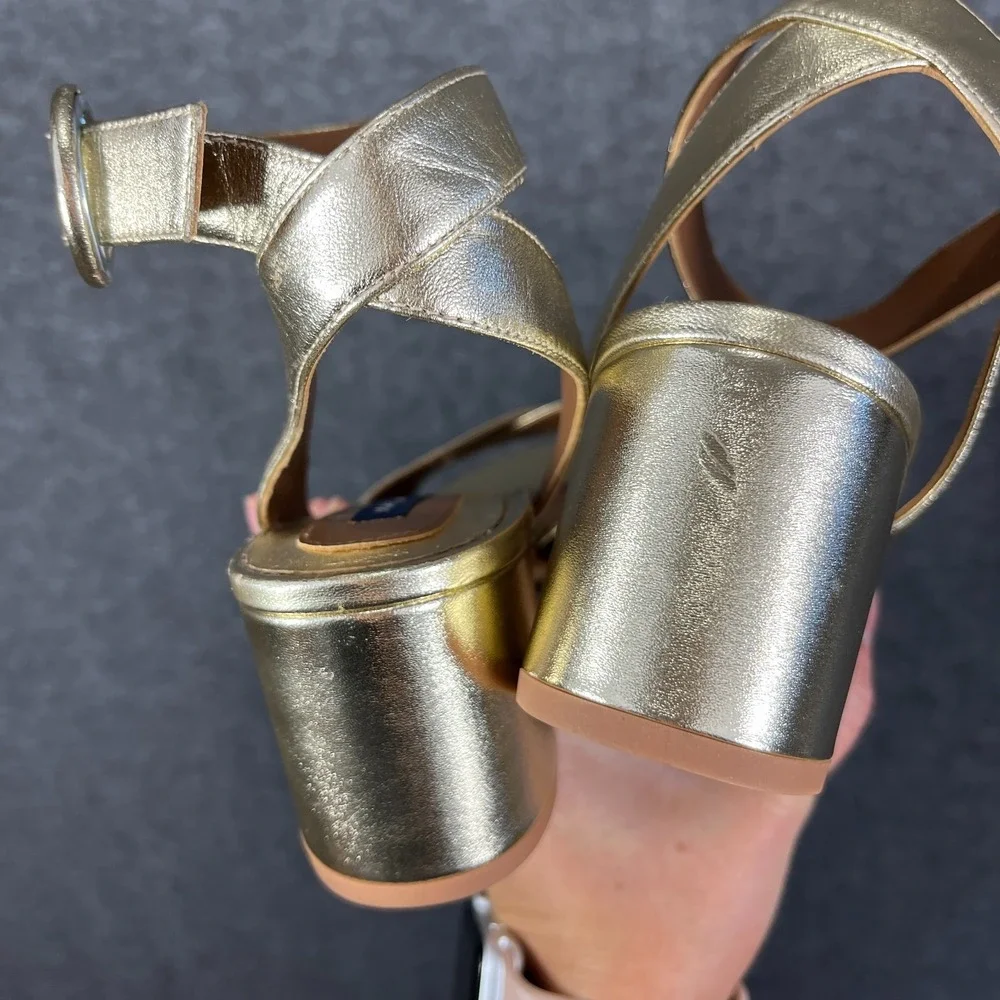 Margaux The Uptown Sandal EU 36.5 US‎ 6.5 Metallic Gold Nappa Leather Bridal